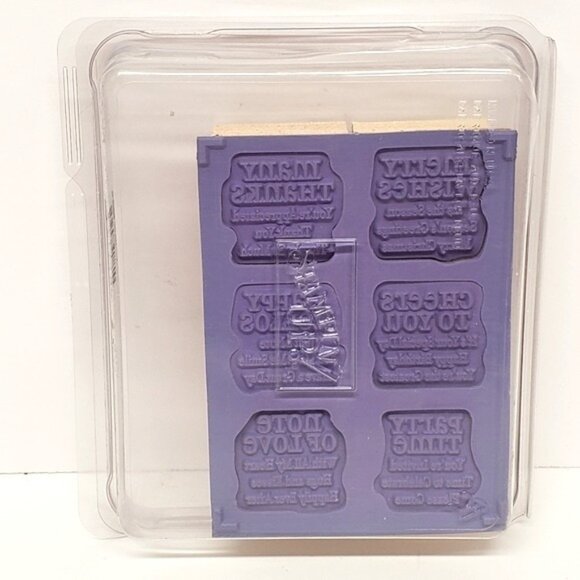 Stampin Up Lots of Thoughts Wood Rubber Stamps Set of 6 - Picture 2 of 4